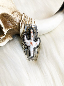 White Cactus Ring