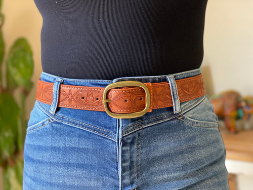 Longhorn Rodeo Tan Belt