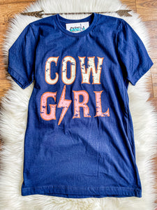 Navy Cowgirl Tee