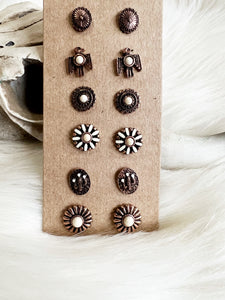 Dainty Southwest 6 Pair Earring Set {Copper}