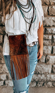 Cowhide Fringe Bag