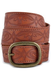 Longhorn Rodeo Tan Belt