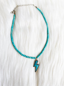 Turquoise Lightning Bolt Necklace