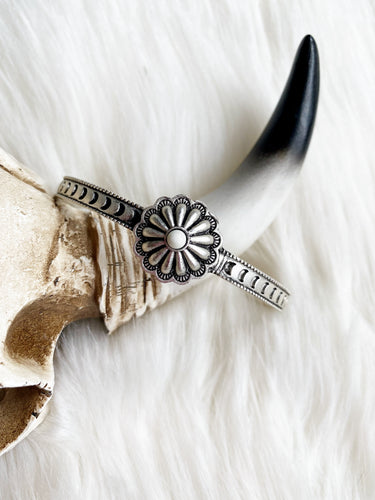 White Stone Concho Cuff Bracelet