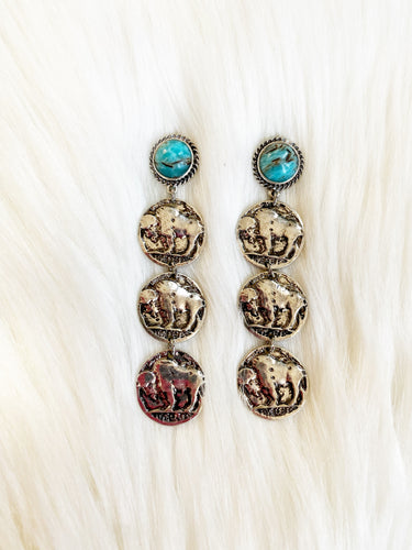 Buffalo Drop Earrings {Turquoise}