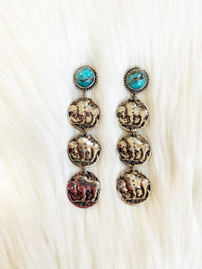 Buffalo Drop Earrings {Turquoise}