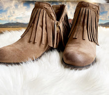 Mavo Taupe Fringe Boots