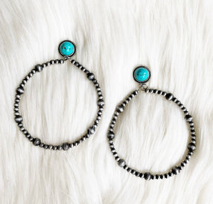 Phoenix Navajo Pearl Hoop Earrings