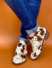 Brown Cow Print Booties