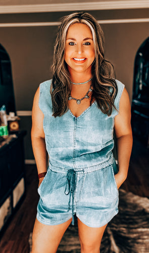 The Miranda Denim Romper