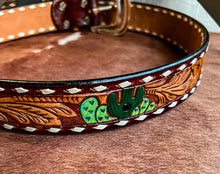 Western Cactus Leather Belt