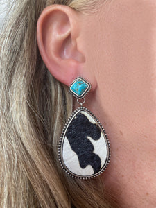 Cat Daddy Cowhide Earrings