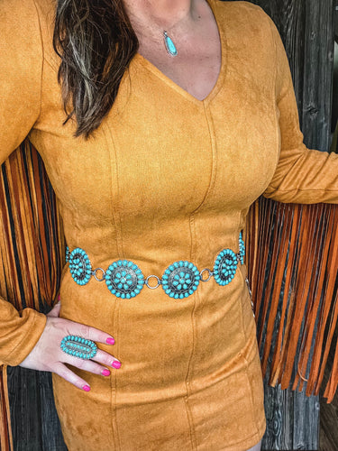 Kerosene Camel Fringe Dress