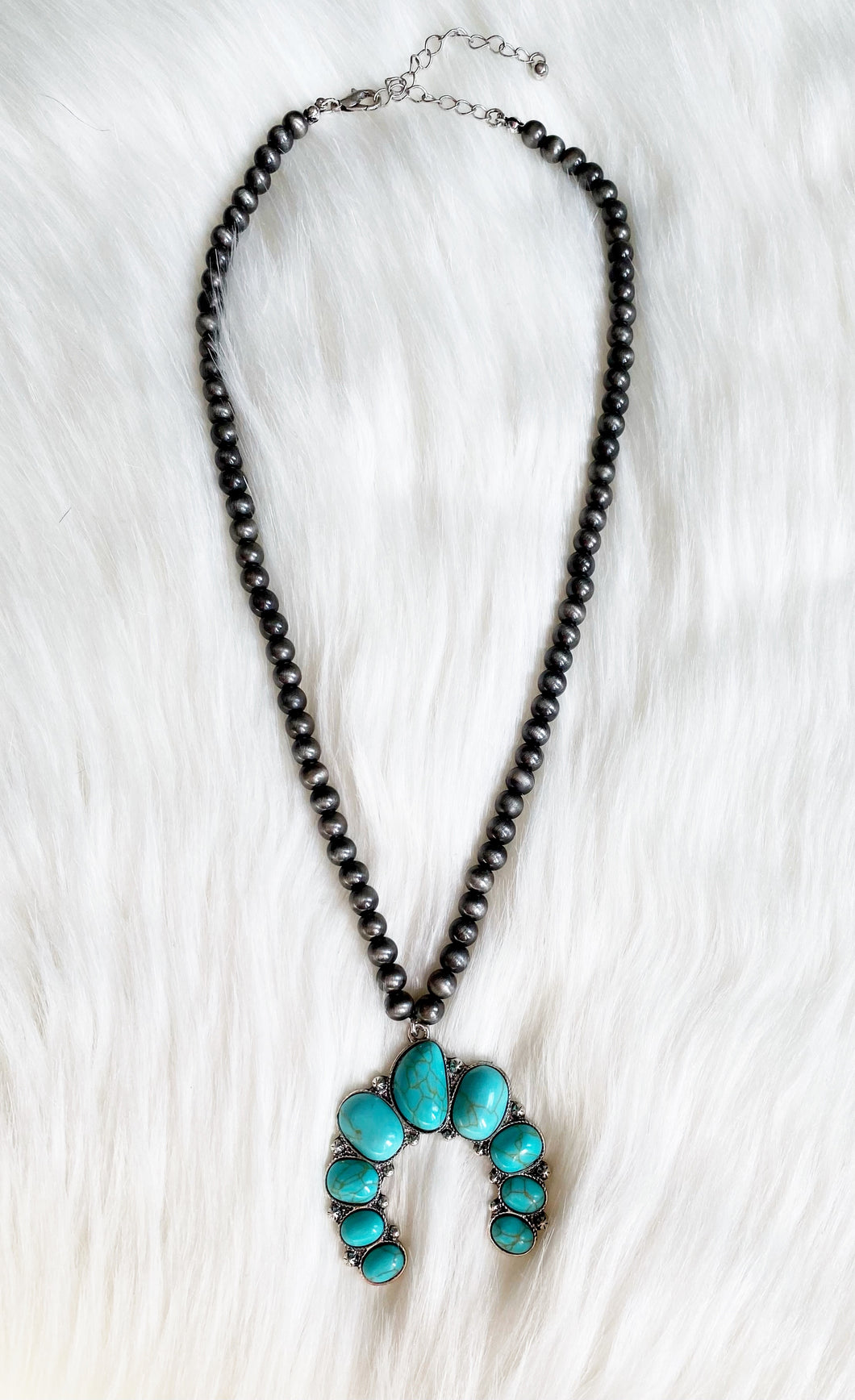 Royston Turquoise Squash Blossom Necklace