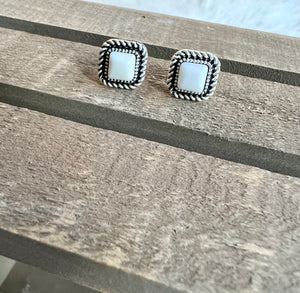 Colt White Stud Earrings