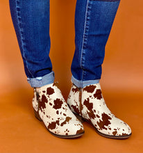 Brown Cow Print Booties