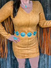 Kerosene Camel Fringe Dress