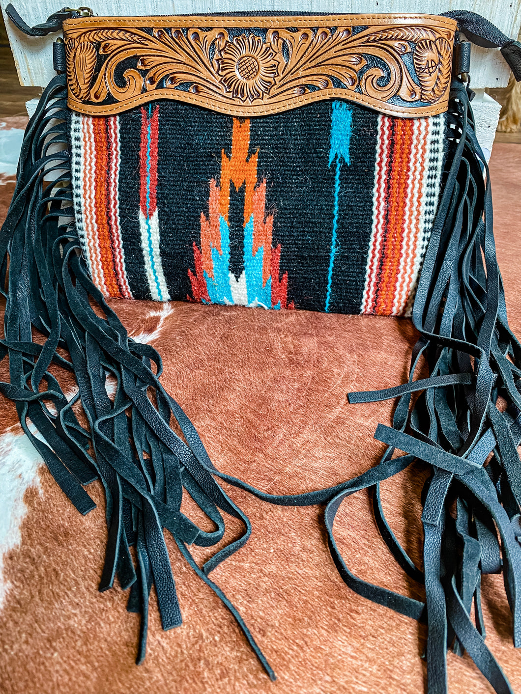 The Woodrow Saddle Blanket Purse {Black}