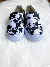 Black Cow Print Sneakers