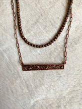 Navajo Pearl Bar Necklace {Copper}