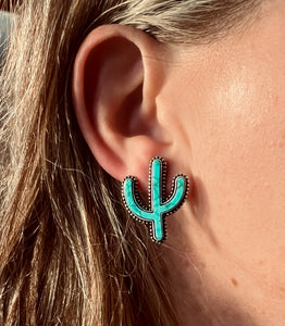 Turquoise Cactus Earrings