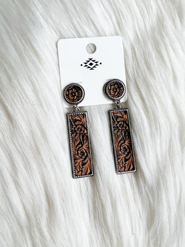 The Blaze Tooled Earrings