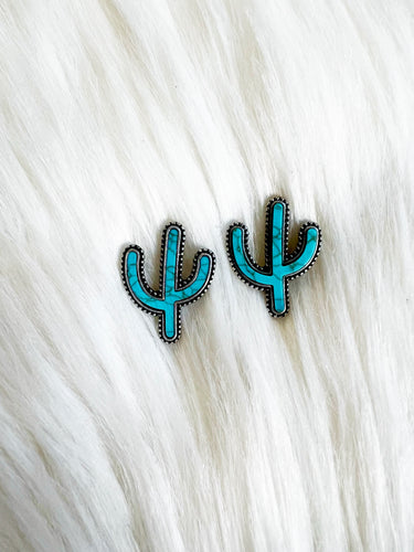 Turquoise Cactus Earrings