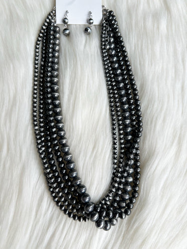 5 Strand Navajo Pearl Necklace Set