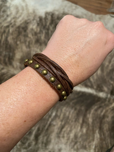 Leather Stud Bracelet