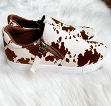 Brown Cow Print Sneakers