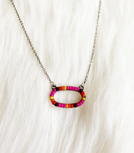 Huxley Pink Beaded Necklace