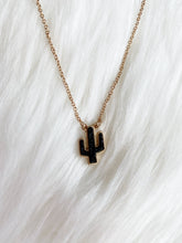 Dainty Black Cactus Necklace