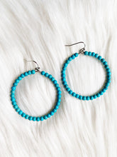 Turquoise Beaded Hoop Earrings