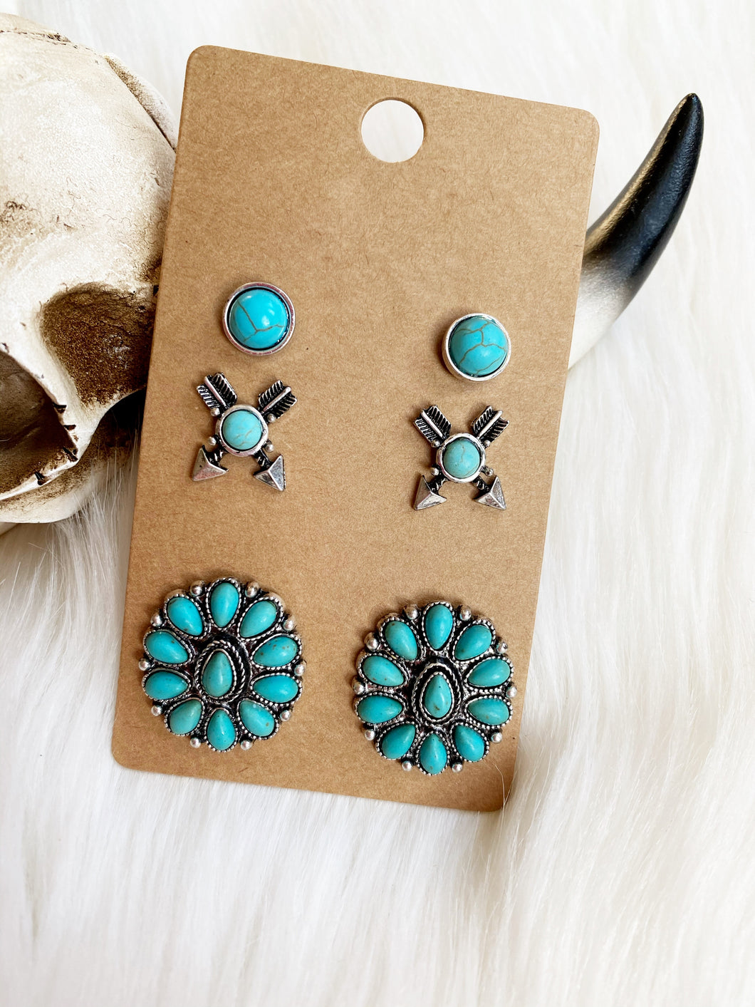 Crazy Horse Earring Trio