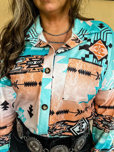 The Patillo Aztec Button Down Top