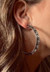 Grande Aztec Hoop Earrings