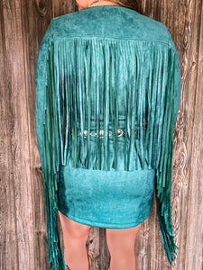 Kerosene Turquoise Fringe Dress