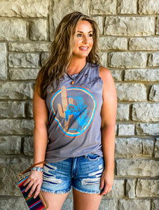 Western Bullrider Grey Tank