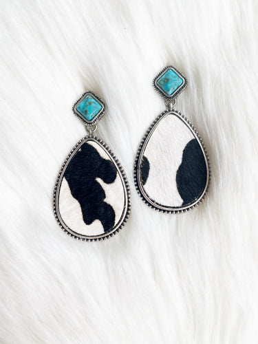 Cat Daddy Cowhide Earrings