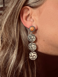 Buffalo Drop Earrings {Rust}