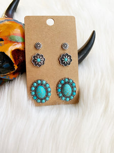 The Jasper Turquoise Earring Trio