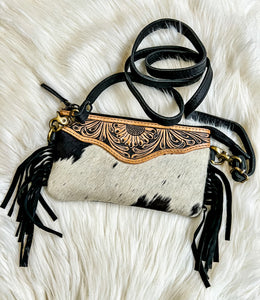 The Huck Cowhide Fringe Bag