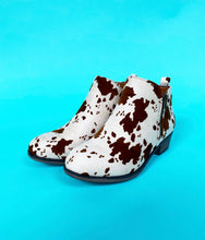 Brown Cow Print Booties