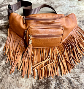 Tan Fringe Bum Bag