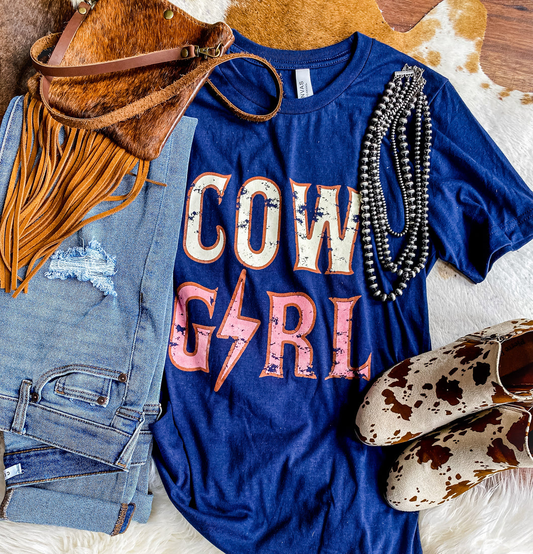 Navy Cowgirl Tee