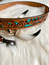 Tooled Purse Strap {Turquoise Inlay)