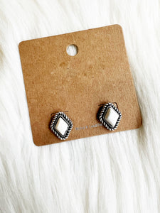 Dainty Lukasey White Earrings