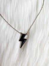 Black Lightning Bolt Necklace