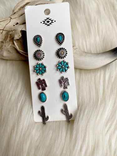 The Leona 6 Pair Earring Set