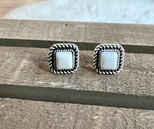 Colt White Stud Earrings